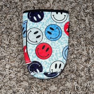 🤩4/$15🥳 smiley cheetah print loaded tea drink sleeve koozie